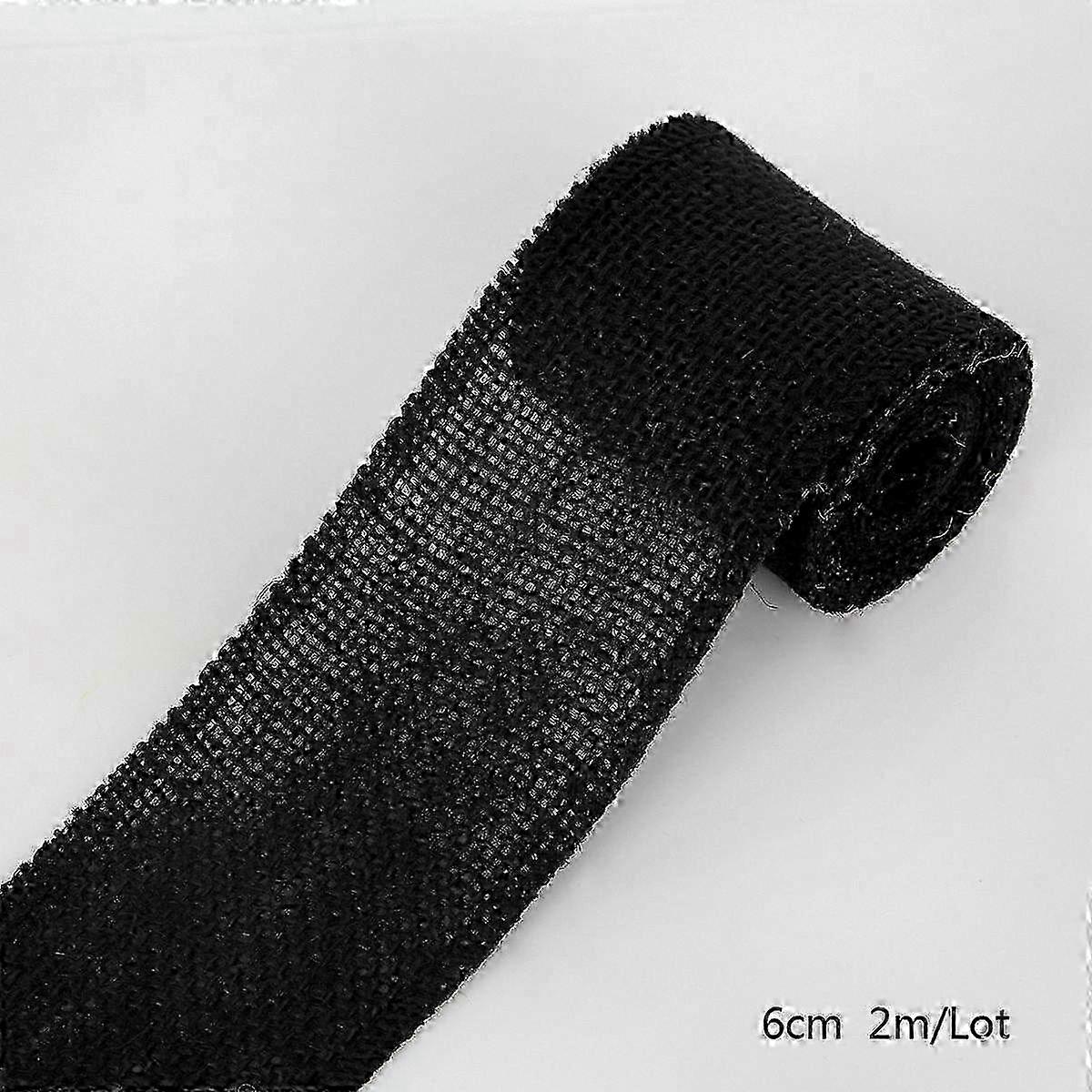 2M Width 6cm Colorful Natural Jute Burlap Ribbon Roll, Hessian Fabric Trims Tape for Rustic Wedding Decor, Crafts & Wrapping