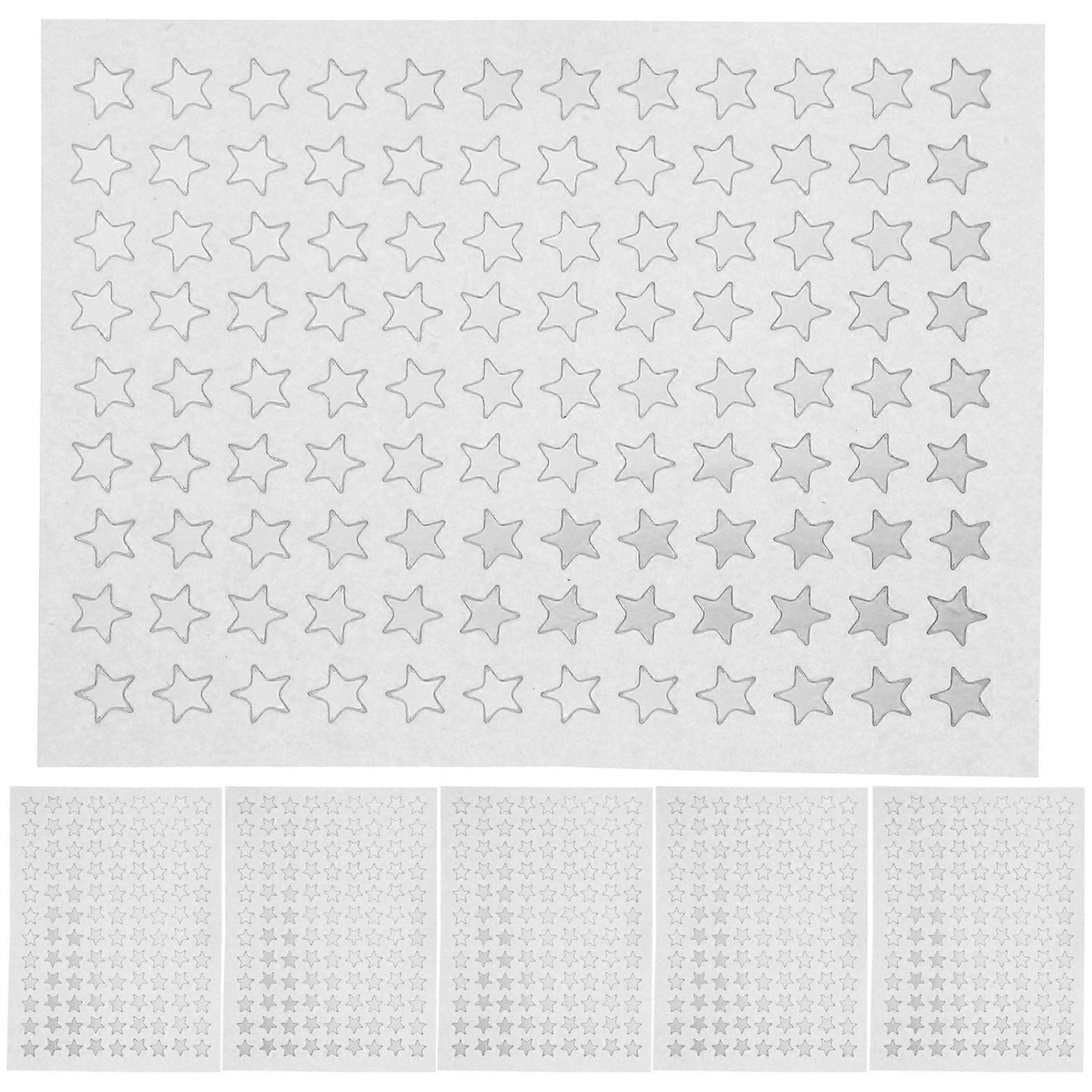 Bright Self Adhesive Pentagram Stickers 10 Sheets for Kindergarten, Teachers & Parents Motivational Star Decals for Charts & Crafts
