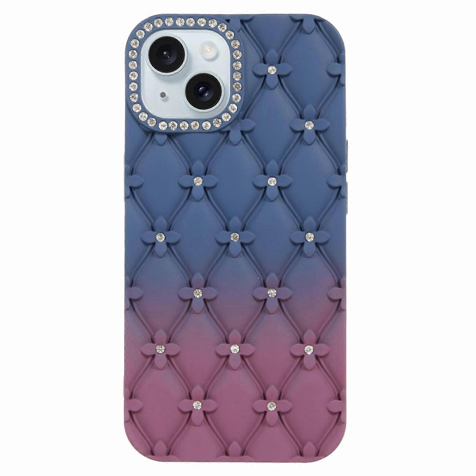 For iPhone 13 Case Rhinestone Decor Rubberized TPU Phone Cover