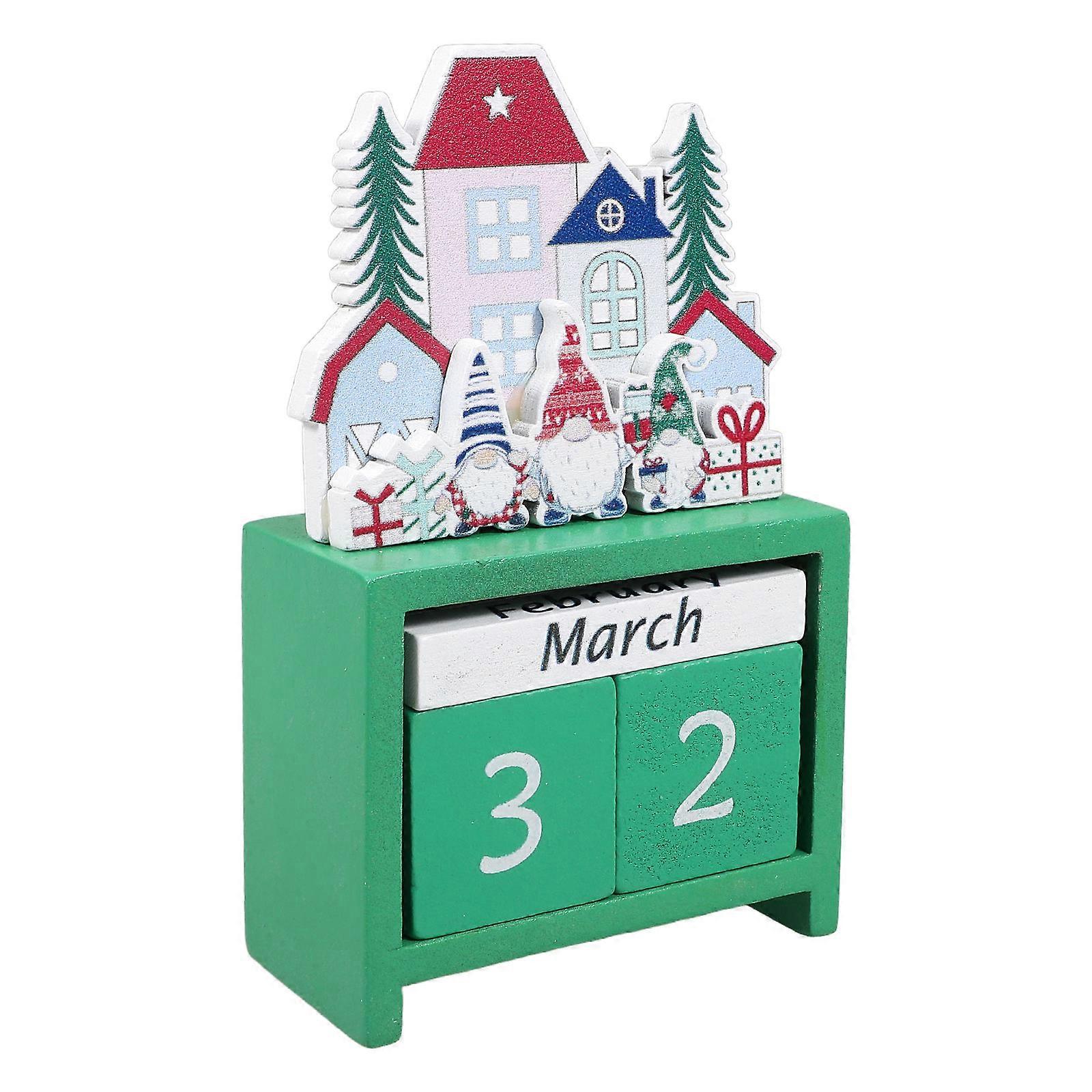 Festive Holiday Decoration Countdown Ornaments Advent Calendar Christmas Home Decor 12.20X7.50X3.50CM 1Set