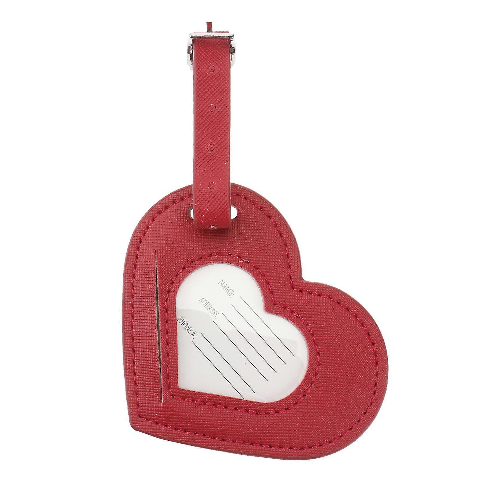 Baggage Tag Luggage Heart Shape Fashionable Baggage Tag for Suitcase Red 3.3X2.8X0.4in Travel Use 1Set