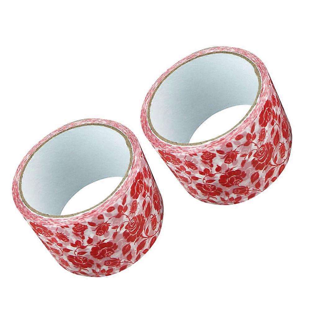Adhesive Decorative Tape Red Paper Tapes DIY Craft Scrapbook Supplies Valentines Day 2 Rolls