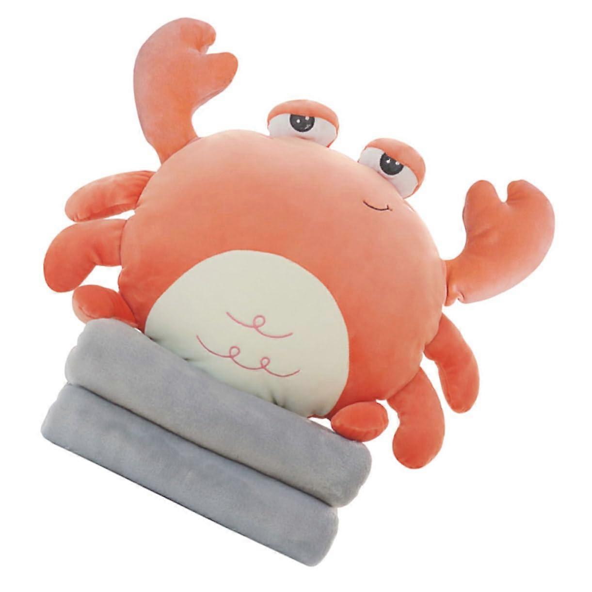 1 Set of Crab Pillow Office Sleeping Pillow Blanket Cushion Rug PP Cotton