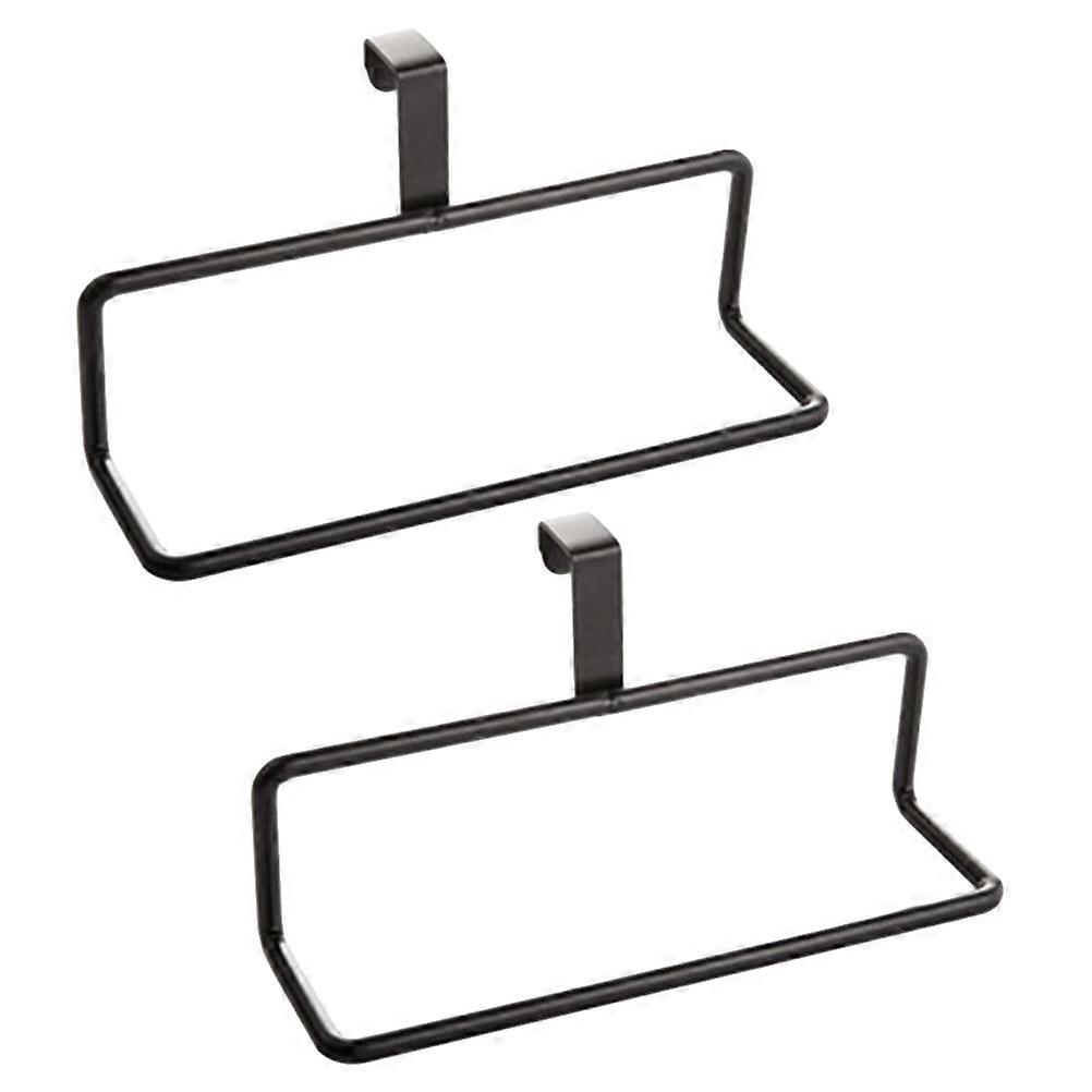 Wall-Mounted Kitchen Towel Rack Storage Bathroom Organization Iron Rectangular Shape 19.2X6.3cm 2Set