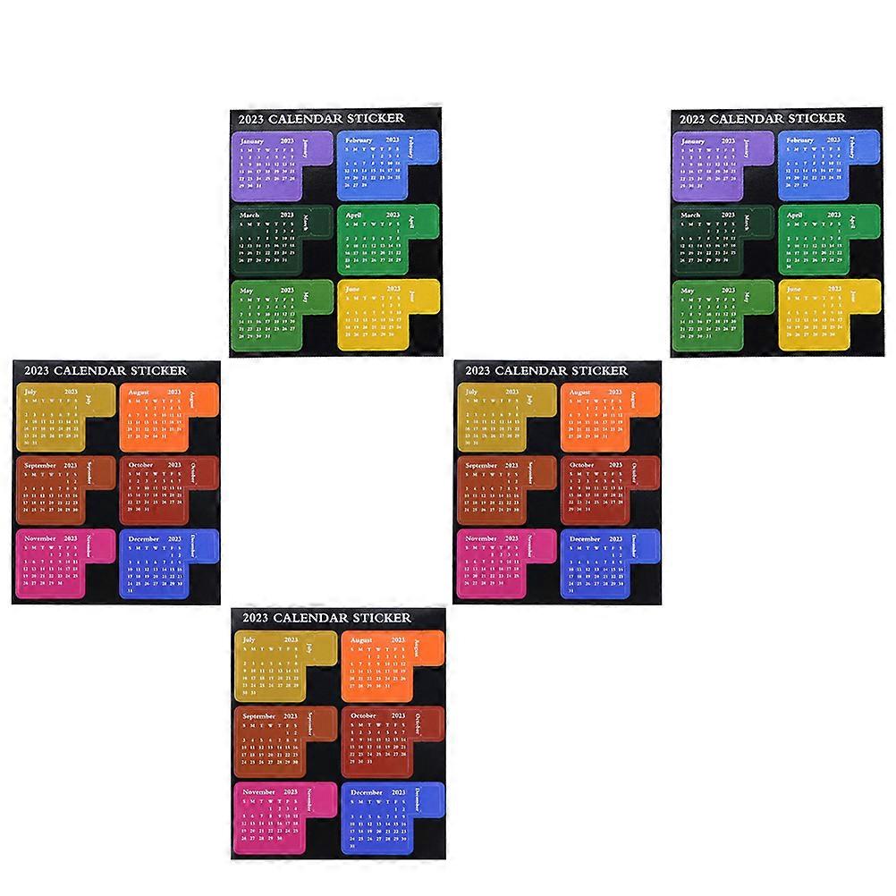 Adhesive Monthly Planner Tabs Index Label Teachers 5 Sheets Assorted Color