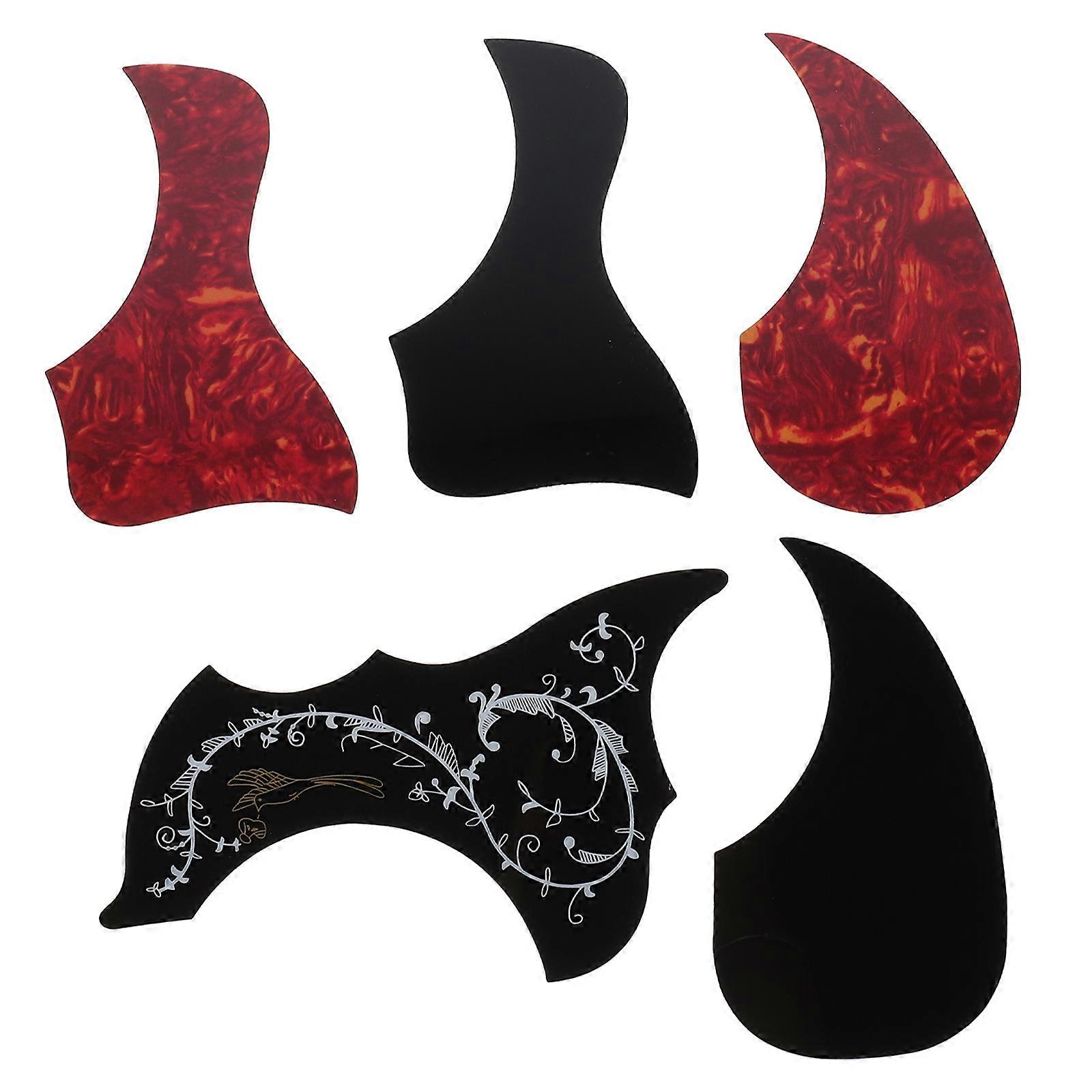 5pcs Acoustic Guitar Pickguards Scratch Plates for Classical Guitars – Durable, Lightweight Replacement Accessories with Creative Design and
