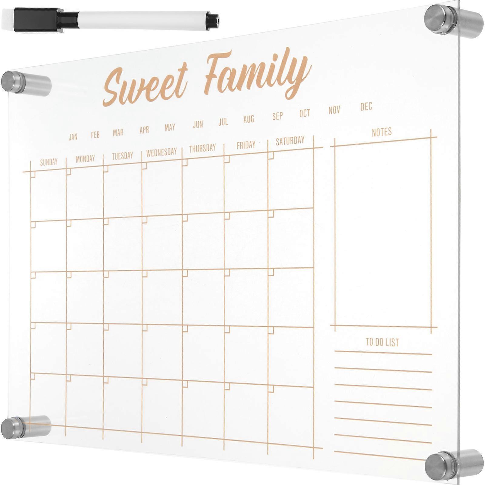 Dry Eraser Board Desk Desktop White Board Small Whiteboard Desktop Acrylic Planner For Office Use 1Set