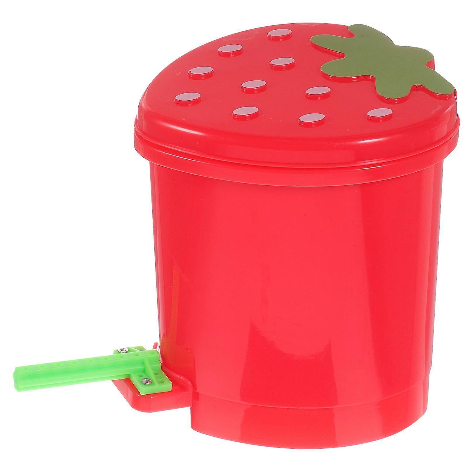 Parrot Trash Can Intelligence Develop Plastic Birds Supplies Parrot Plaything Mini Strawberry Trash Can