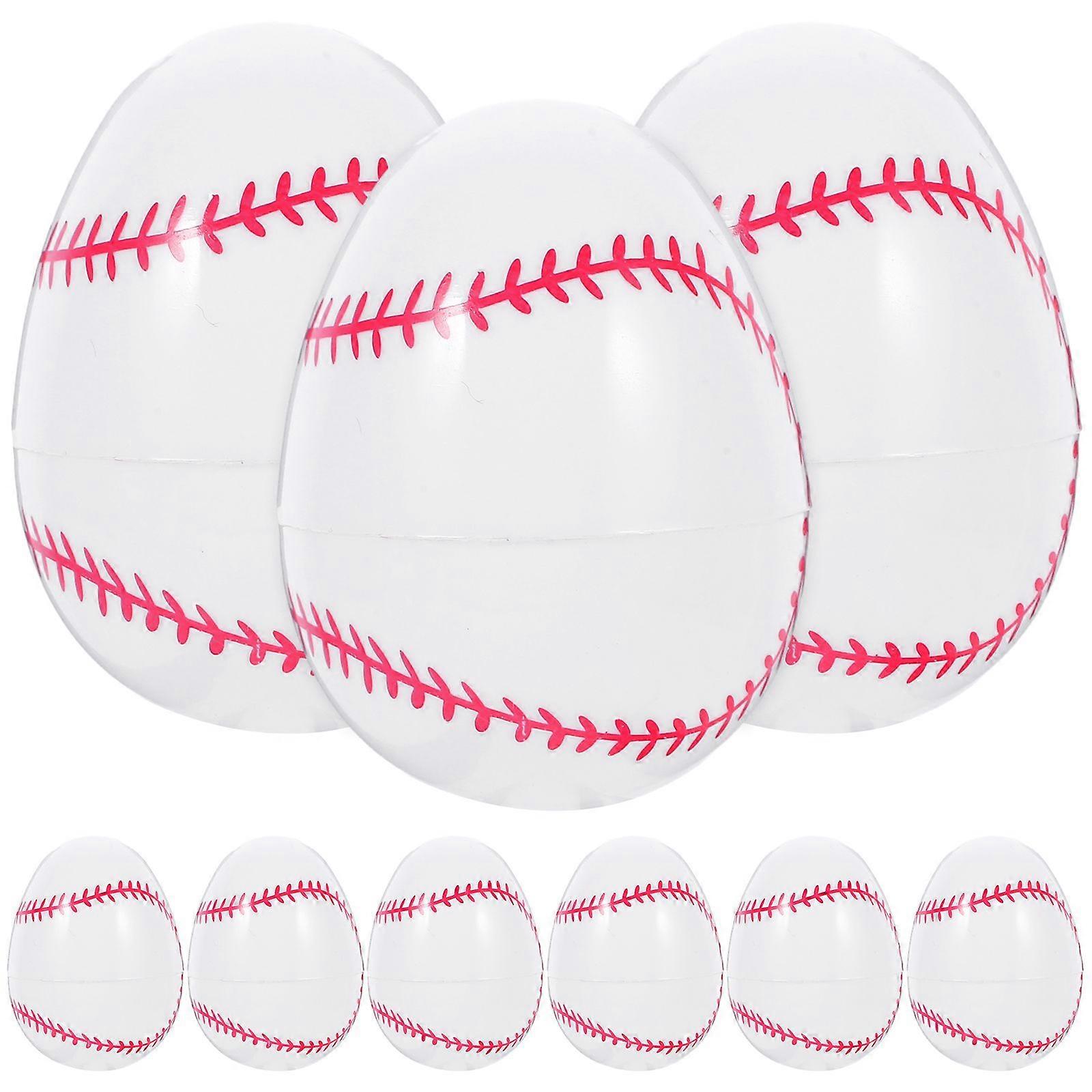 12pcs Printed Plastic Eggs Easter Egg Baseball Easter Basket Stuffer Party Openable Easter Eggs