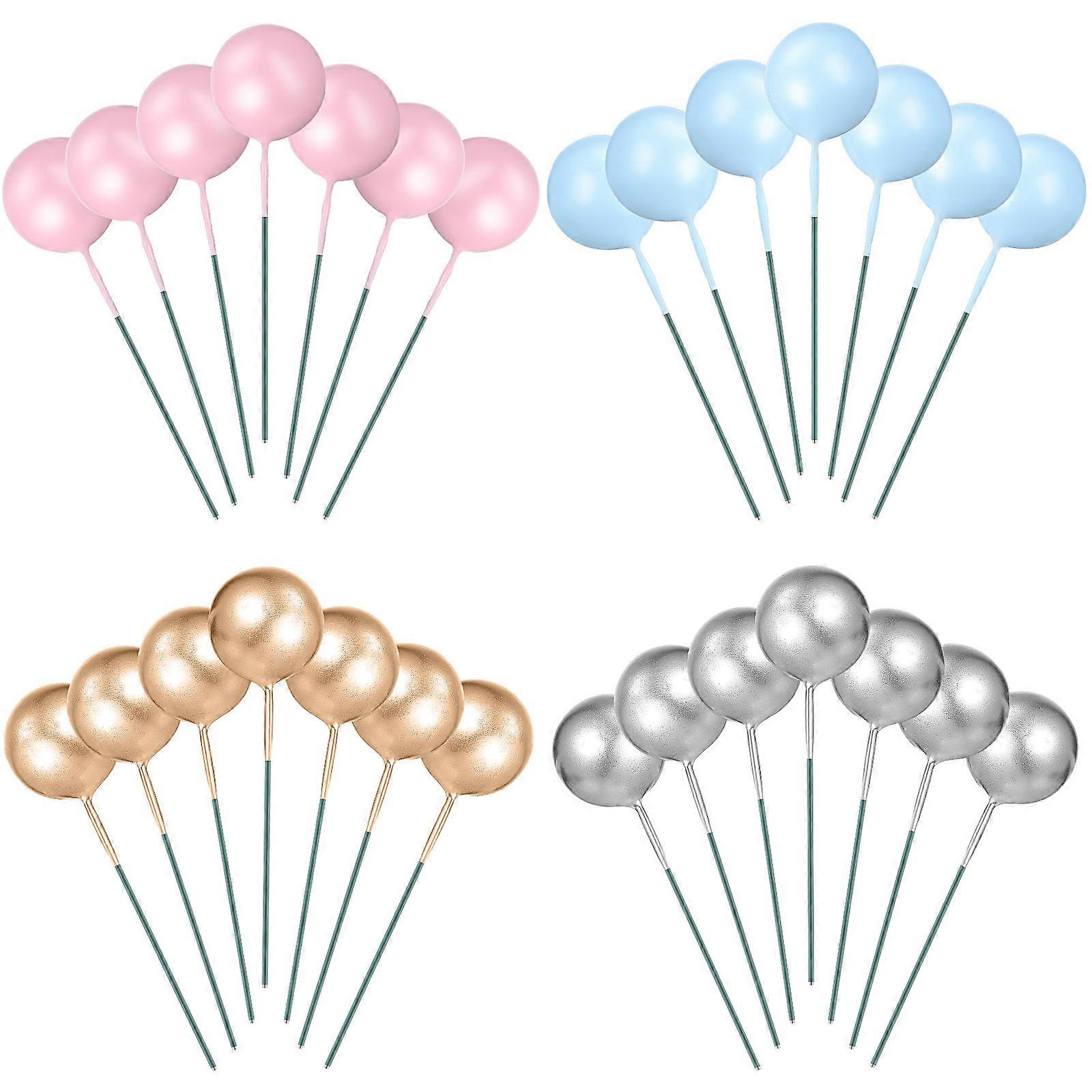 Cake Decorating Balls Insert Cake Toppers For Diy Cakes Pink Plastic 80Pcs