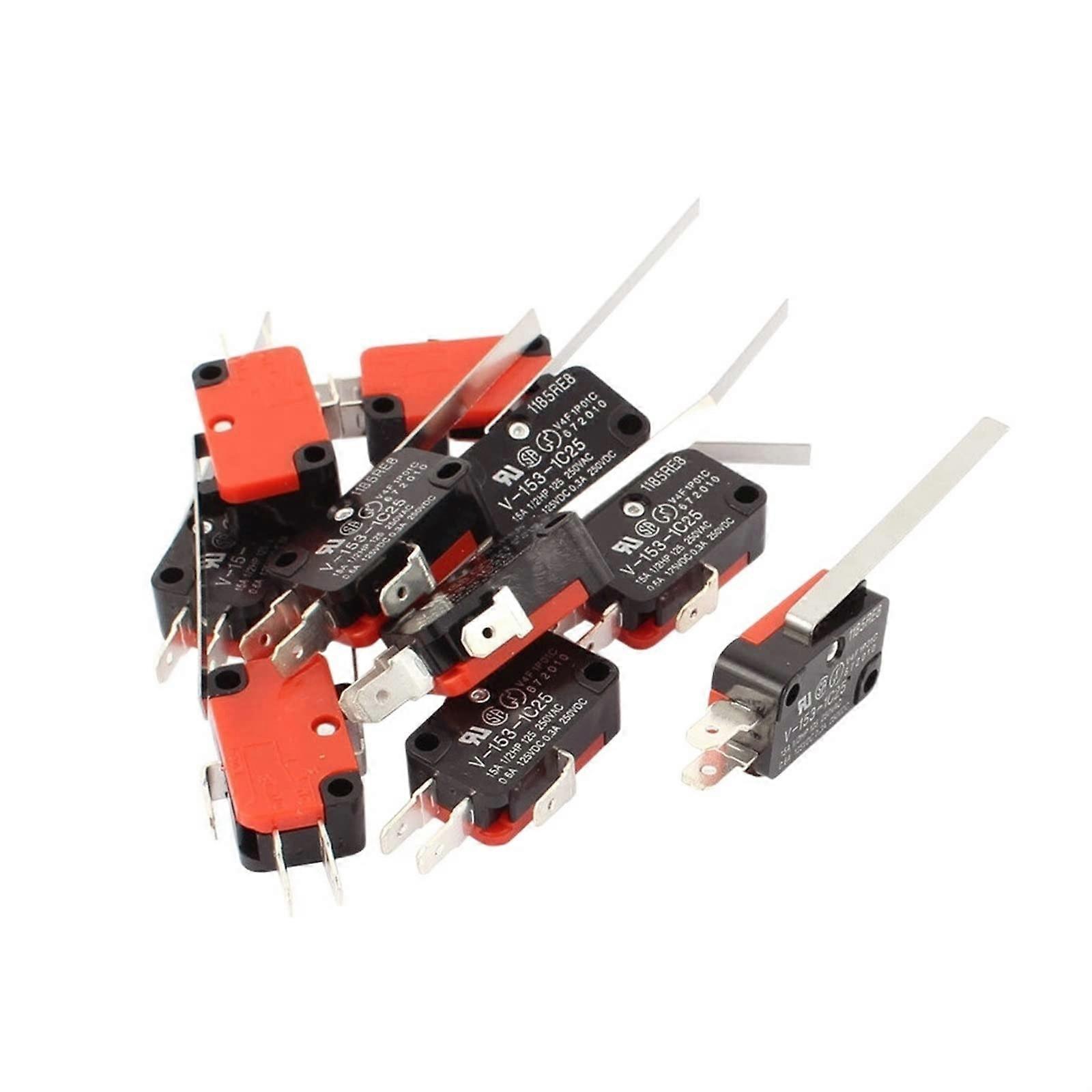 10 pieces 27 x 16 x 10 mm SPDT micro limit switch 3 connections momentary V1531C25