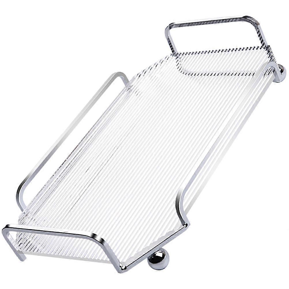 Daily Use Serving Tray For Food Storage Square Acrylic 32.2x19.4cm 1Pcs