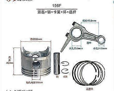 Piston Kit & Connecting Rod for Compatible Chinese Gasoline Engines 152F 154F 168F 170F 173F 177F 188F 190F 192F