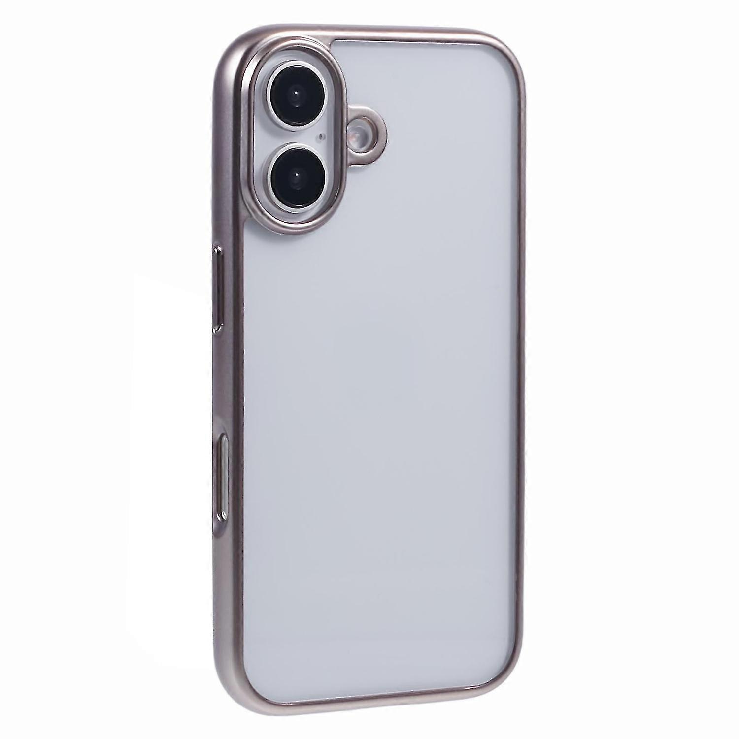 Ice Silk Series Case for Compatible Brand iPhone 16 - Grey TPU+PC Electroplating Cover