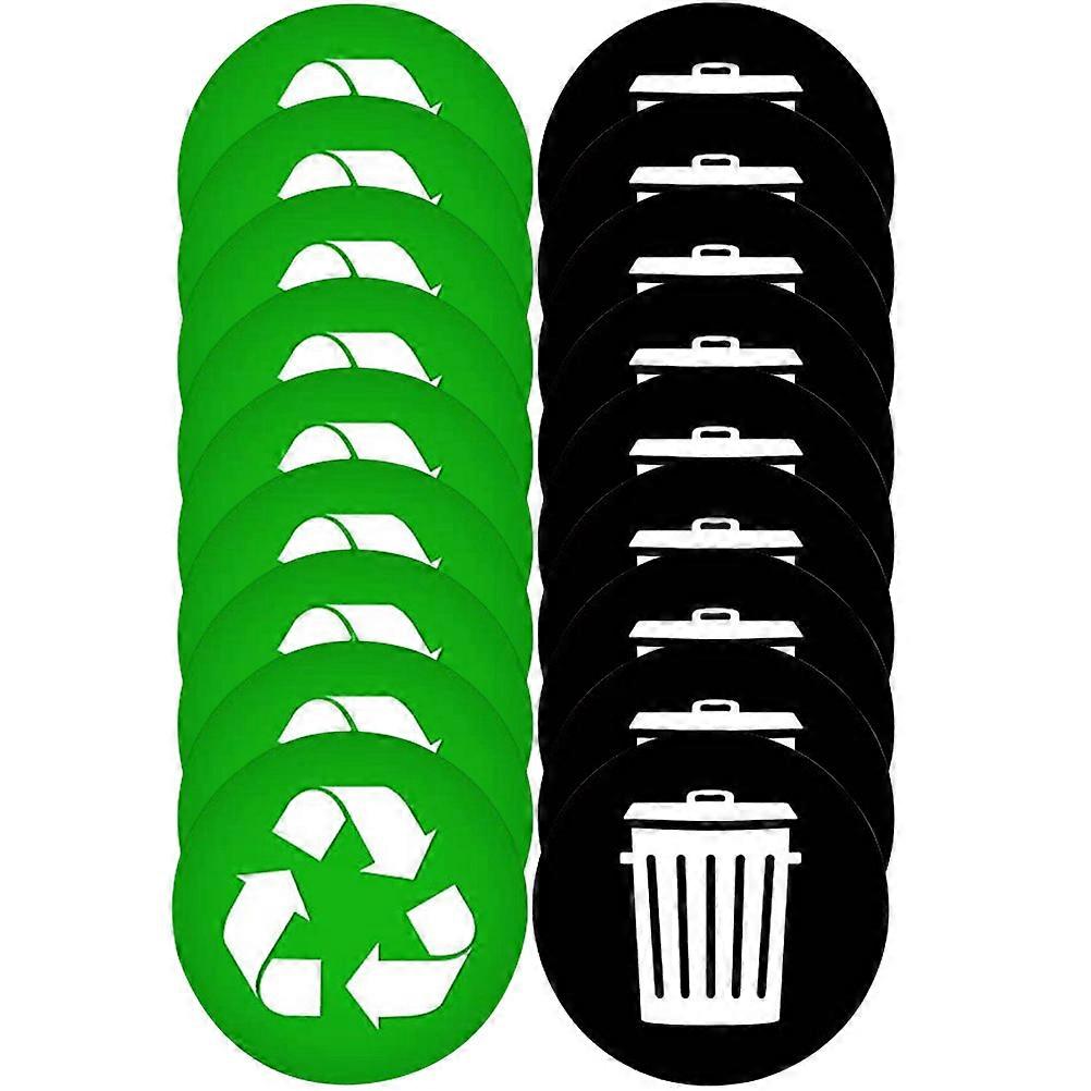 Trash Classification Stickers Recycling Bin Signs for Trash Cans and Recycling Bins Multi Color 12.5X12.5X0.1CM Waterproof Removable 1 Set
