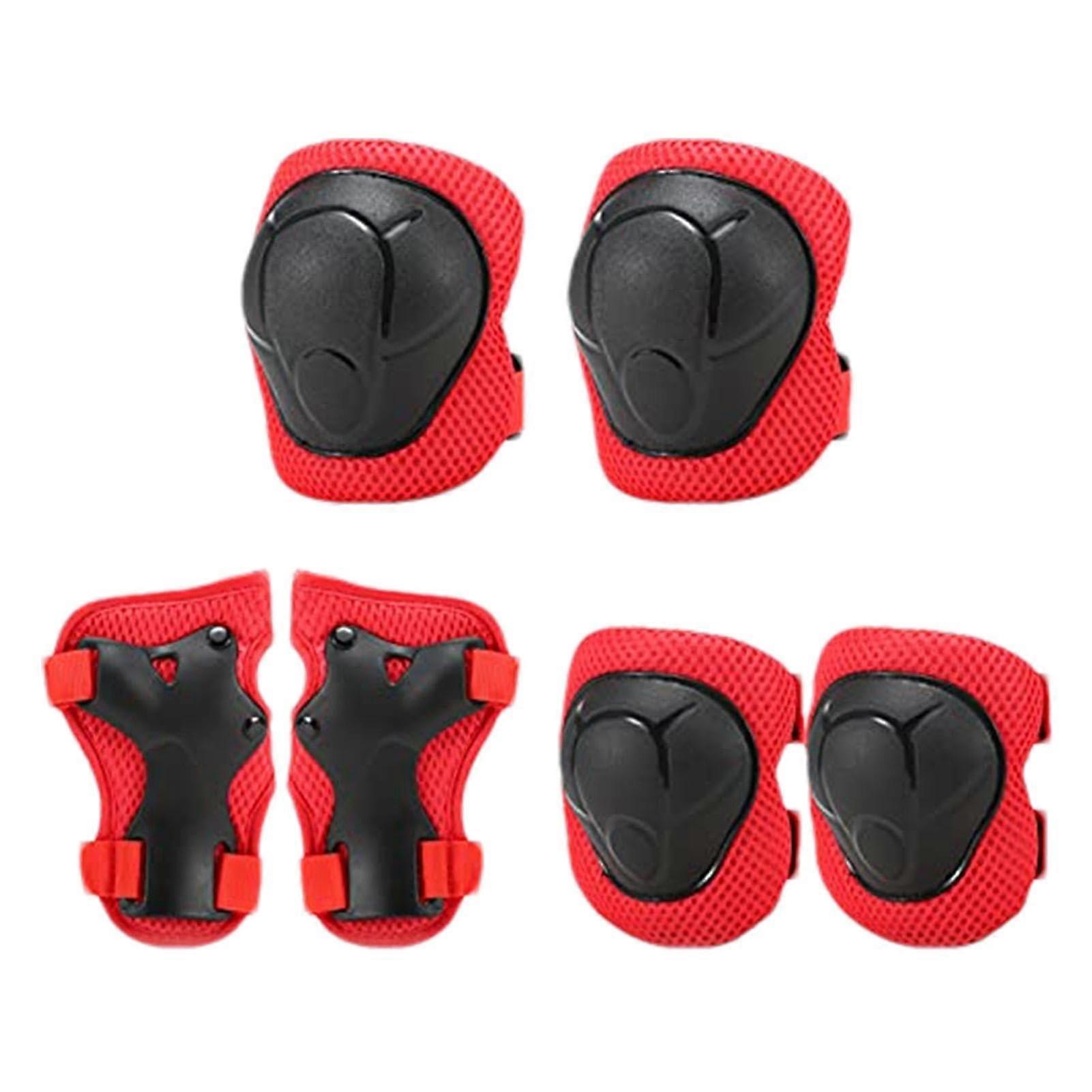 Kids Knee Pads and Elbow Pads Set For Skateboard Scooter Cycling Age 3-13 Red