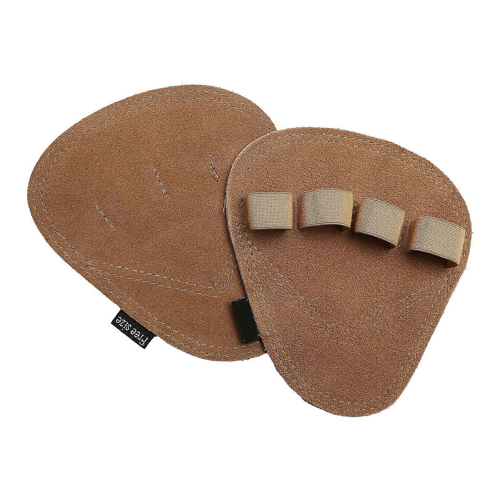Weight Lifting Grip Gloves Slip Resistant Pull Up Hand Pads Four Finger Design Fitness Gloves Brown for Weightlifting