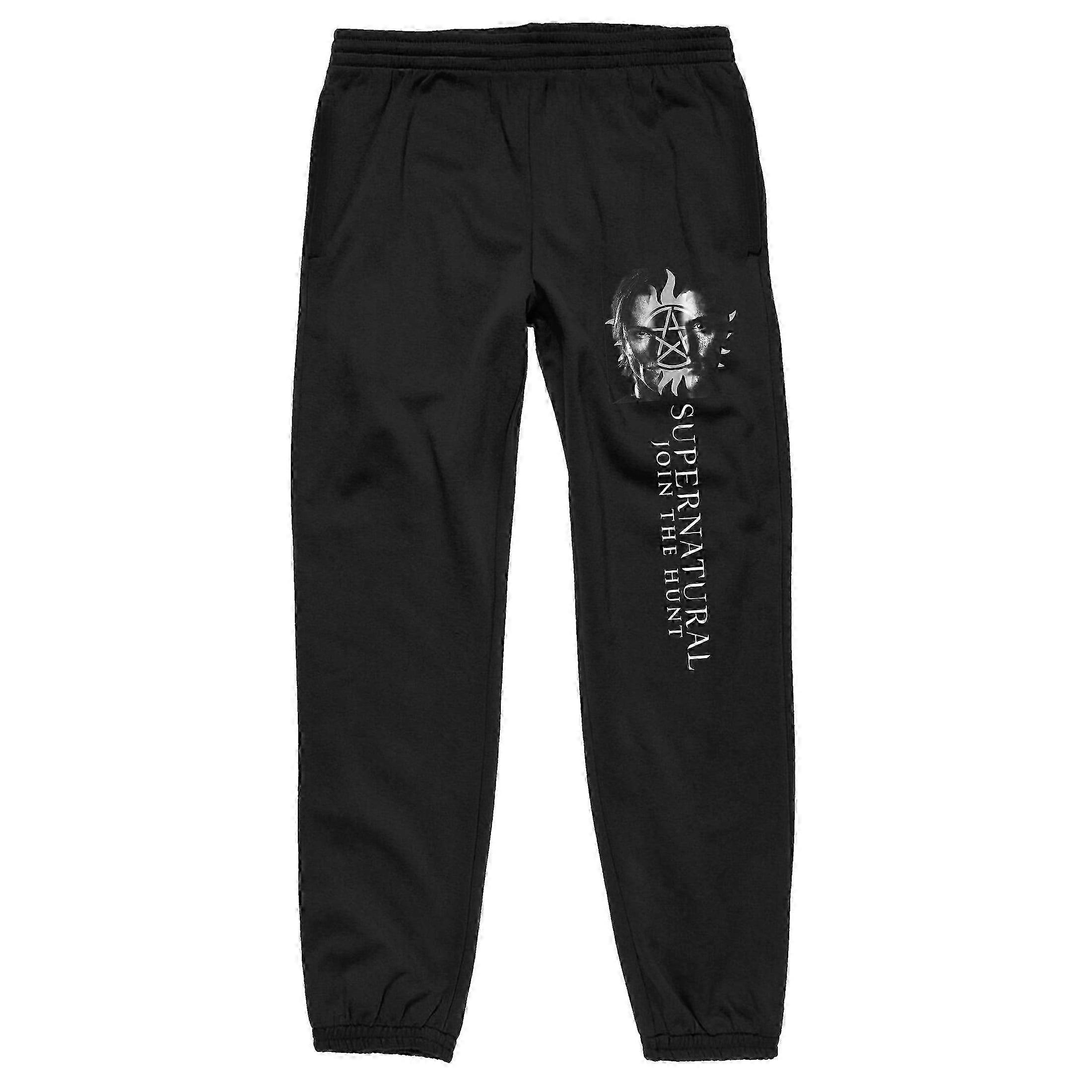 Men's Black Graphic Jogger Pants Inspired by Join the Hunt Design