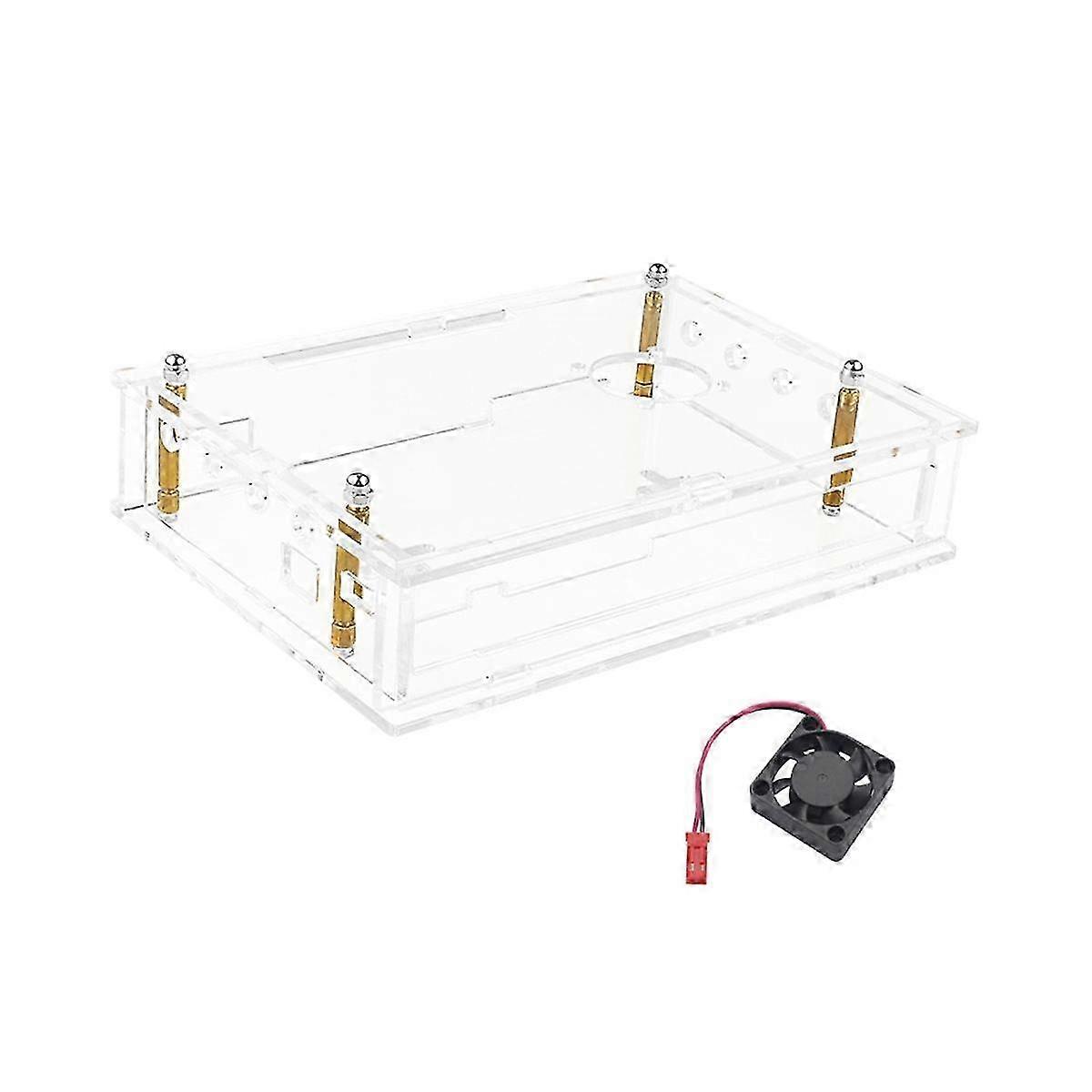 Acrylic Protective Shell Case with Fan for Development Board Accessories
