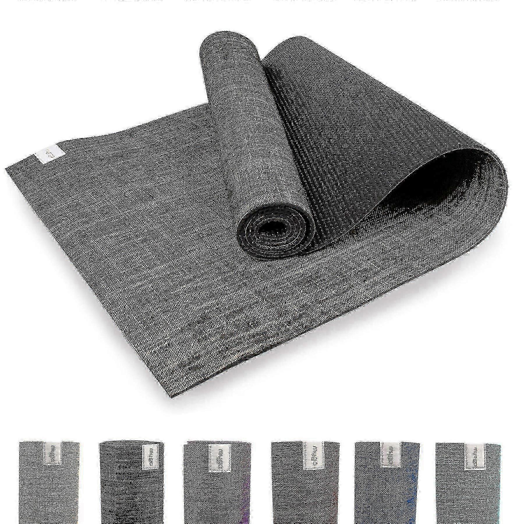 Myga Jute Yoga Mat - Non-slip Exercise Mat For Yoga, Pilates & Fitness - Multipurpose Mat With Carry Strap For Travel - Aqua
