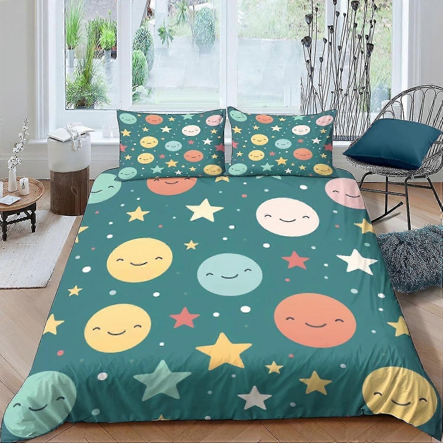 EKENOZ Star Duvet Cover Set, 3 Piece Soft Microfiber Comforter Covers for Family Bedding, Suitable for All Ages