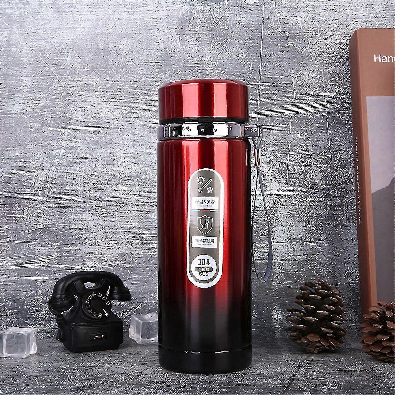 ポータブル大口断熱ボトル、ハンドストリング付き、ビジネス旅行オフィス用デイリーレッド 1000ml