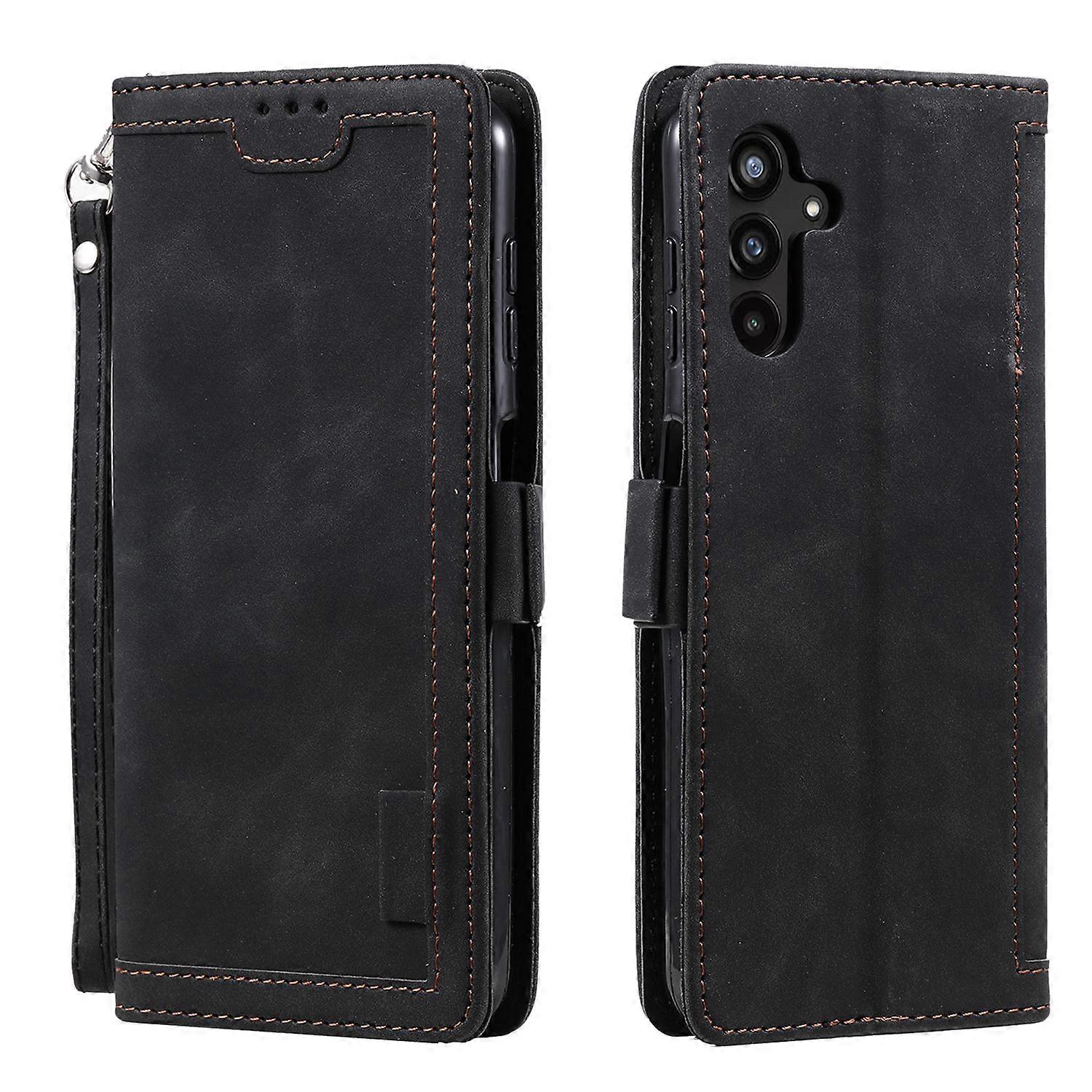 Retro Splicing Horizontal Flip Leather Phone Case