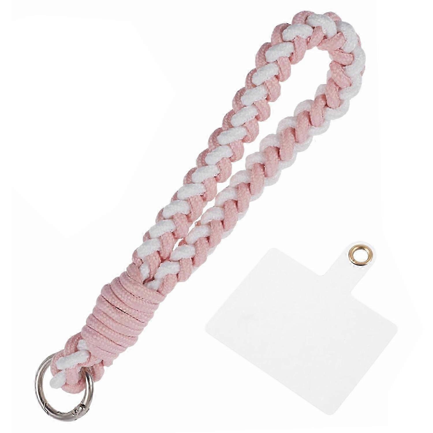 A6 Phone Lanyard Four-Strand Braided Wrist Strap with Tether Tab