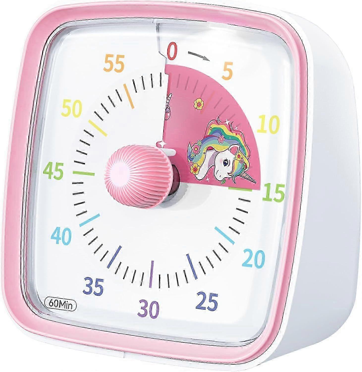 Visual Timer with Night Light, 60-Minute Countdown Timer for Kids and Adults, Silent Classroom Timer, Pomodoro Timer with Colorful Design fo
