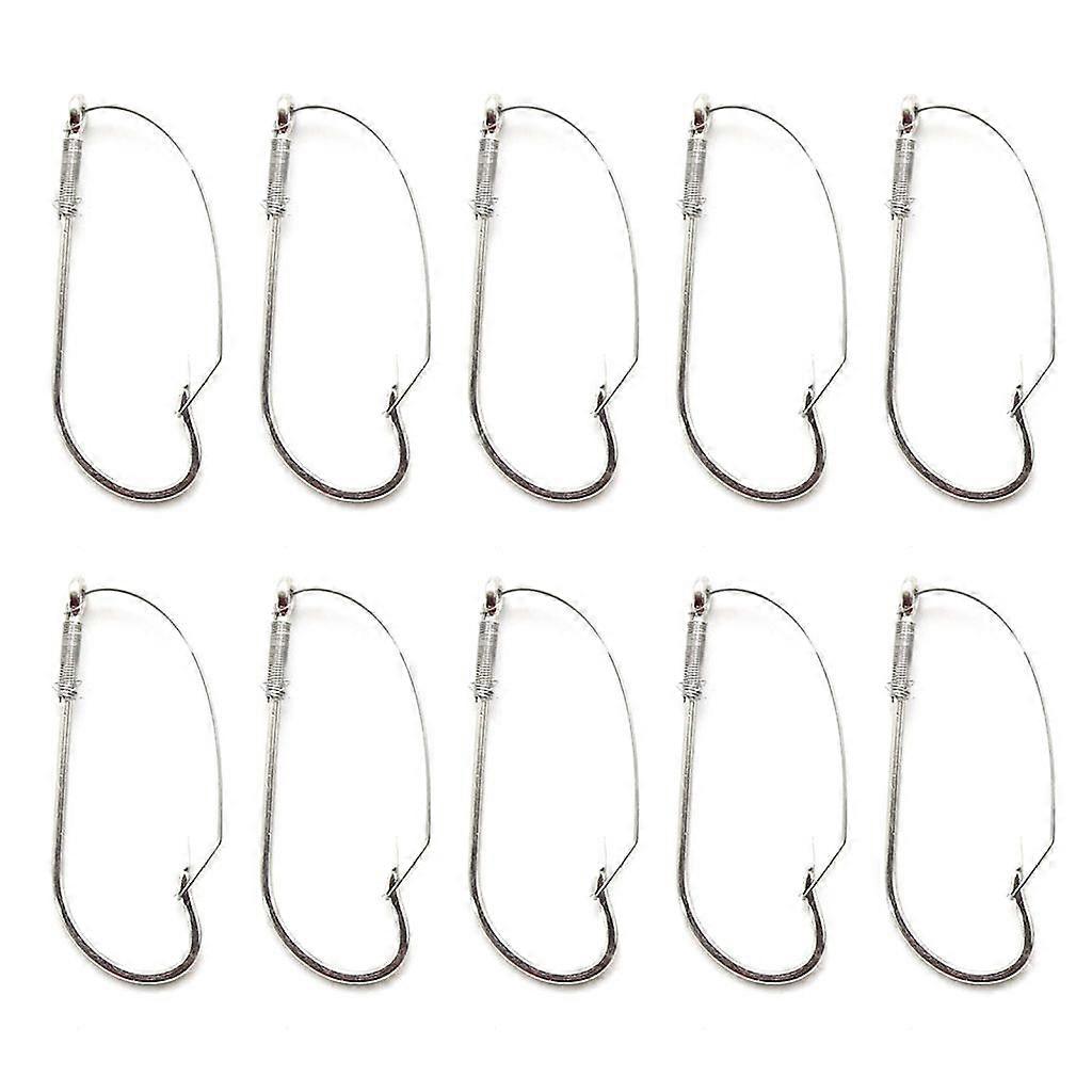 10Pcs Weedless Fishings Hook Wackys Rig Hook Replacement for Soft Worm Baits