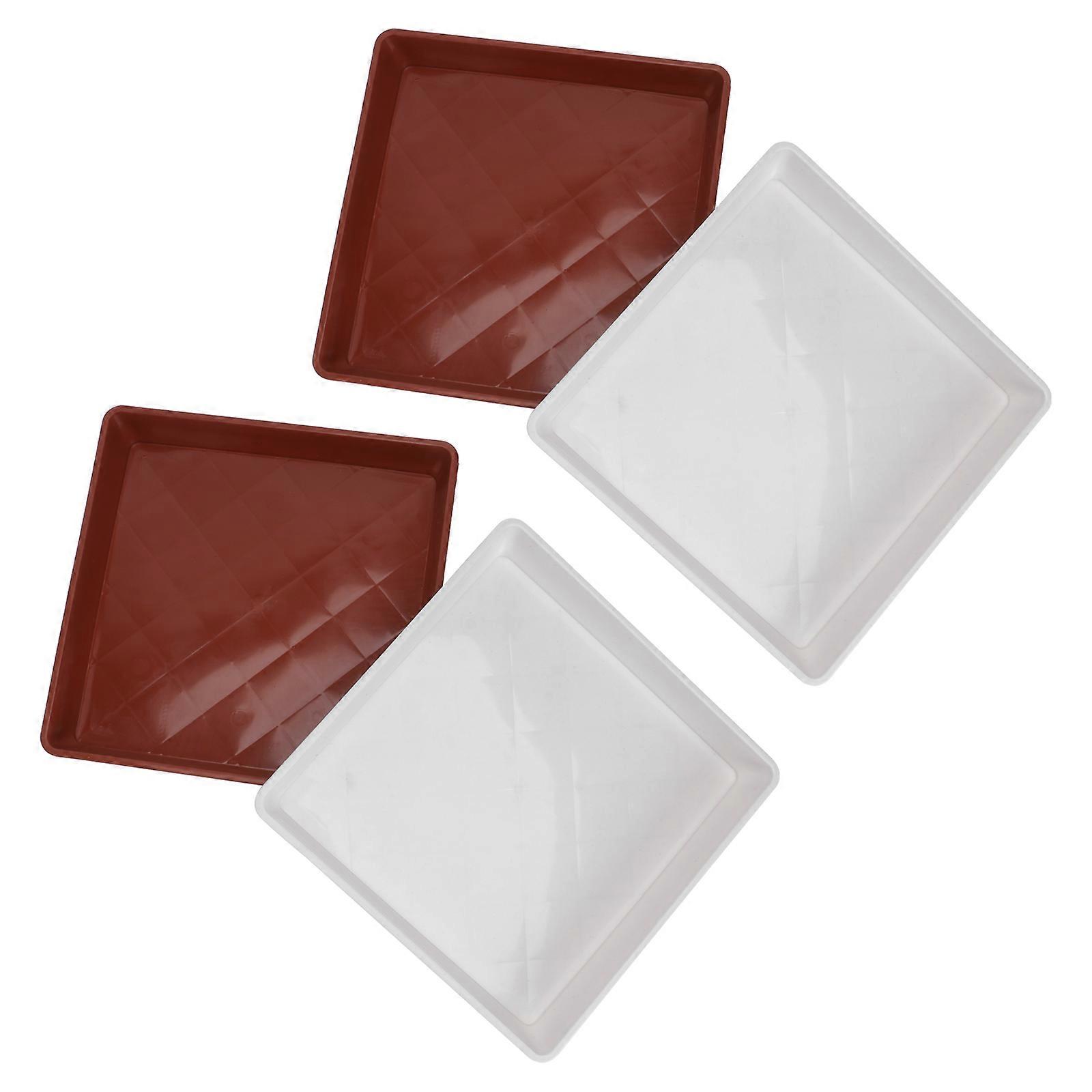 Flower Pot Special Trays Square Planter Tray Durable For Home Office Use 21.5x21.5cm Waterproof 4Set
