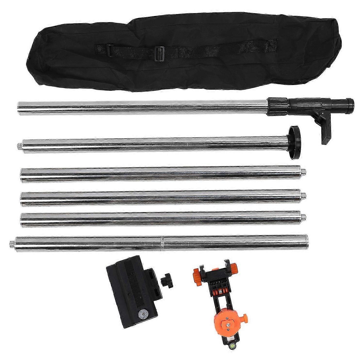 Level Pole 4.8m Adjustable Telescoping Laser Leveling Rod with 6mm 15.2mm Interface for Construction