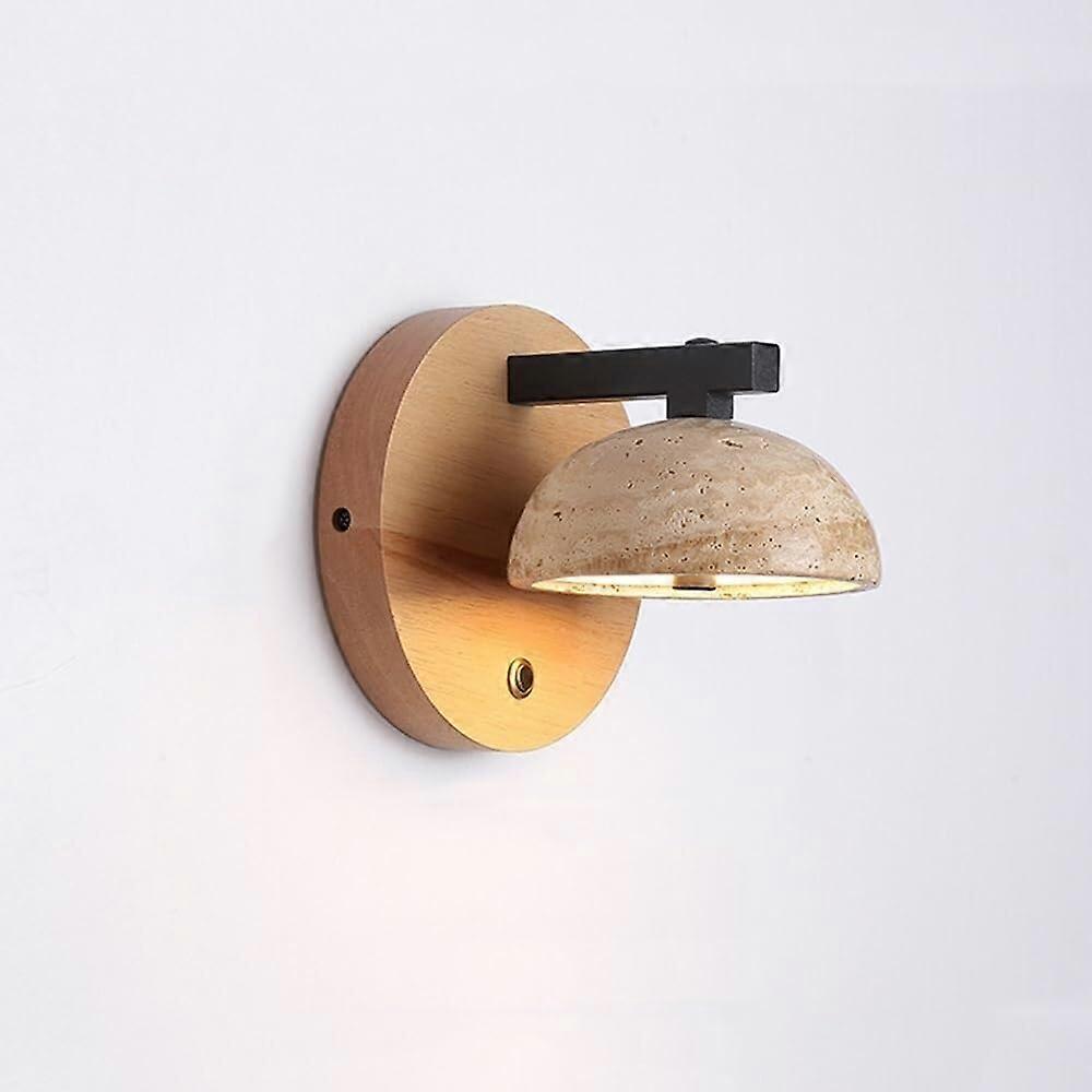 Wall Light Nordic Yellow Travertine LED 12W TriColour Adjustable Round Lamp