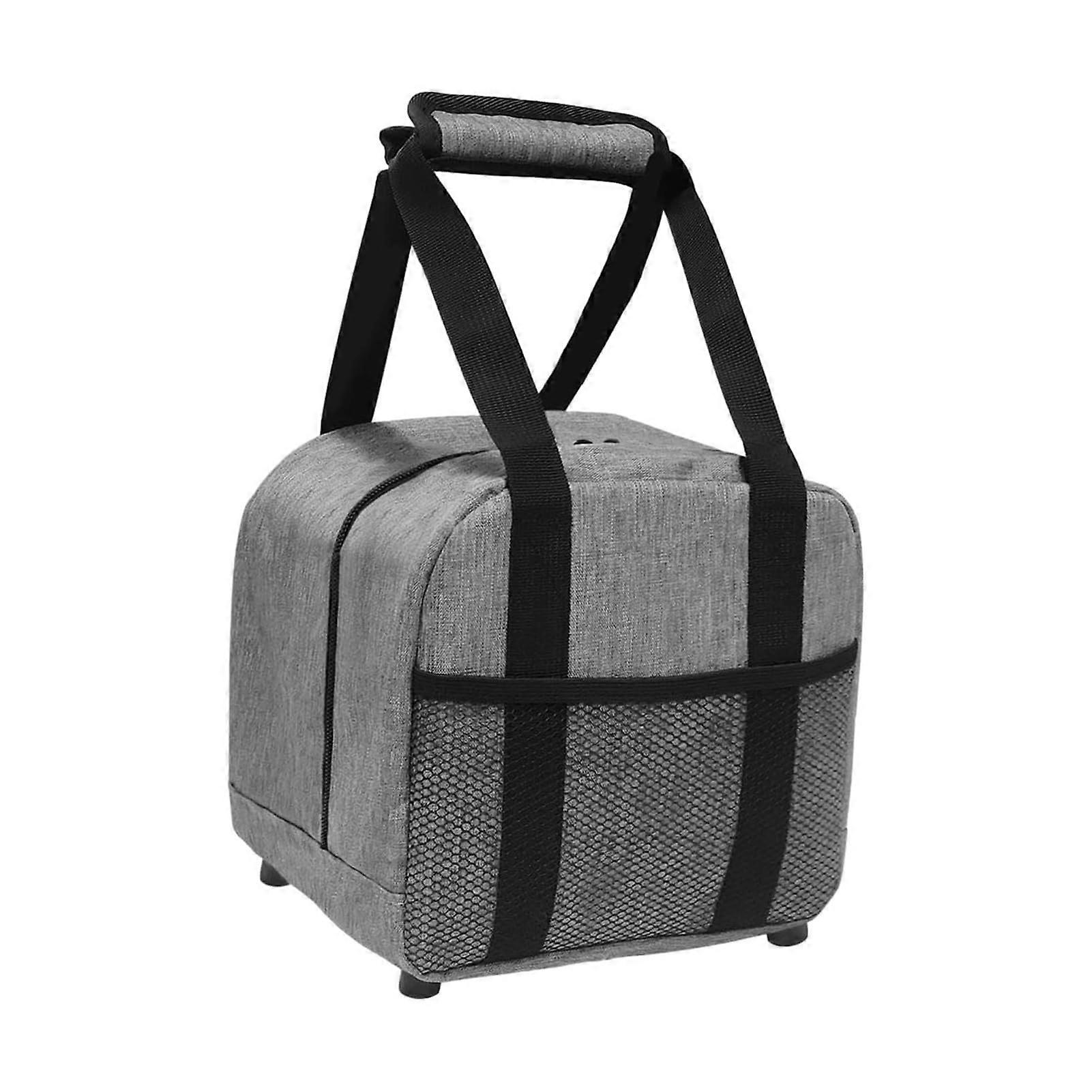 Bowling Ball Bag with Padded Handle, Large Compartment, Adjustable Belt, Waterproof, Gray