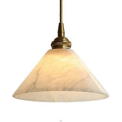 E27 Screw Marble Pendant Light, Simple Single-Head Chandelier, Custom Ceiling Fixture for Balcony and Restaurant Decor