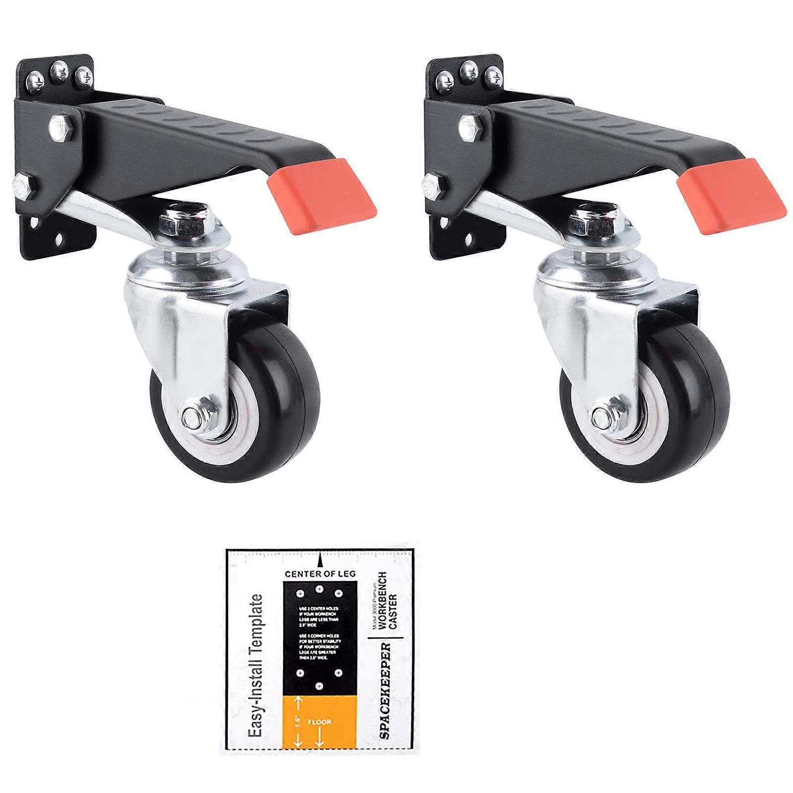 Workbench Caster Kit with Removable Mounting Plate Retractable Caster Set