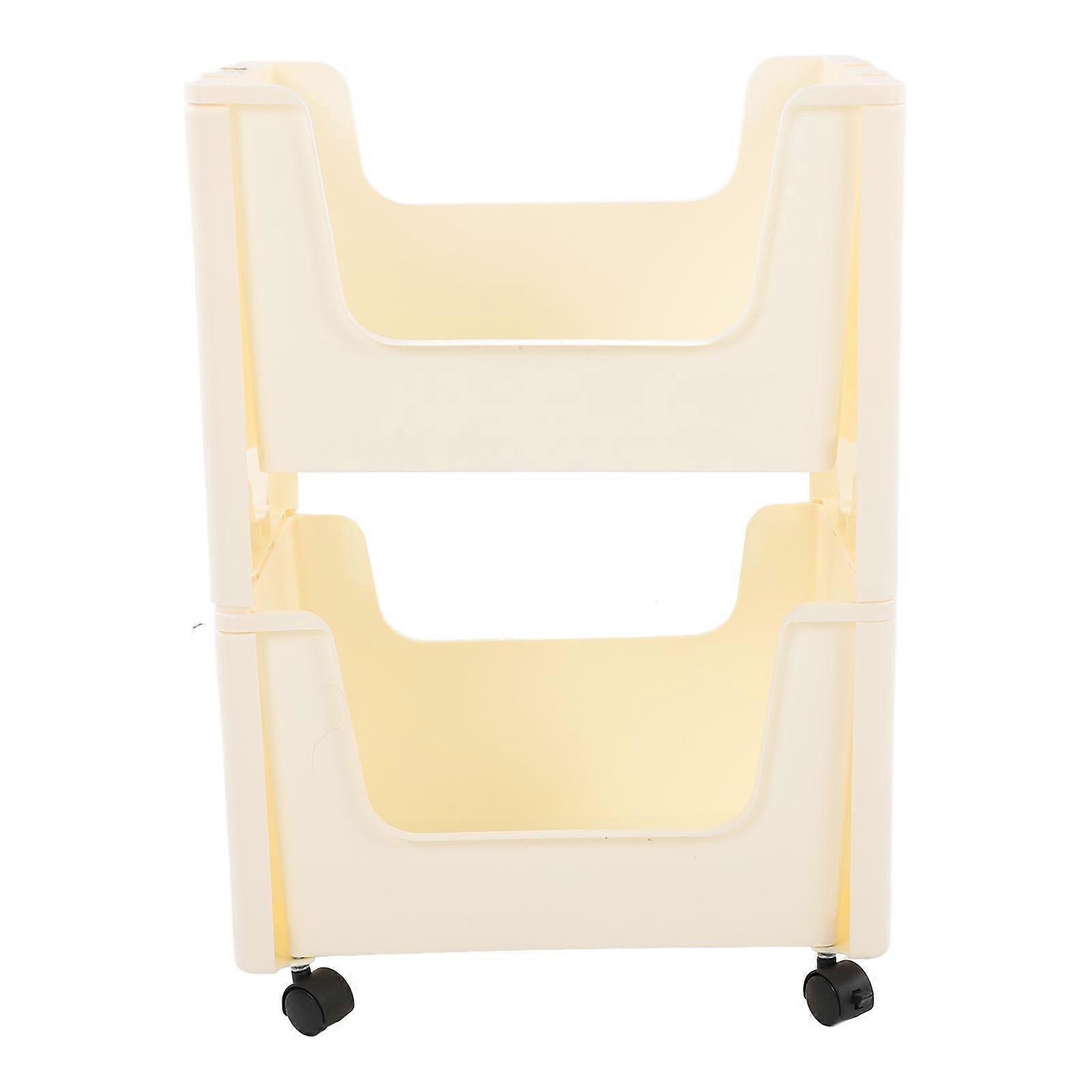 Cart Large Capacity Thickened Mobile Storage Rack with Lockable Casters for Books Toys Seasoning Bottles