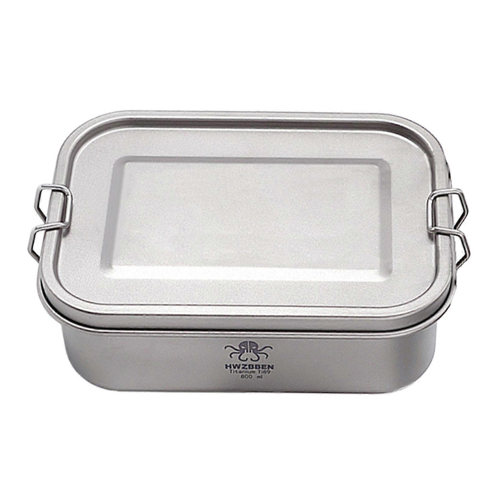 Camping Bento Box Titanium Bento Box Outdoor 800ml Lunch Box Rectangle Food Storage ContainerYMHC