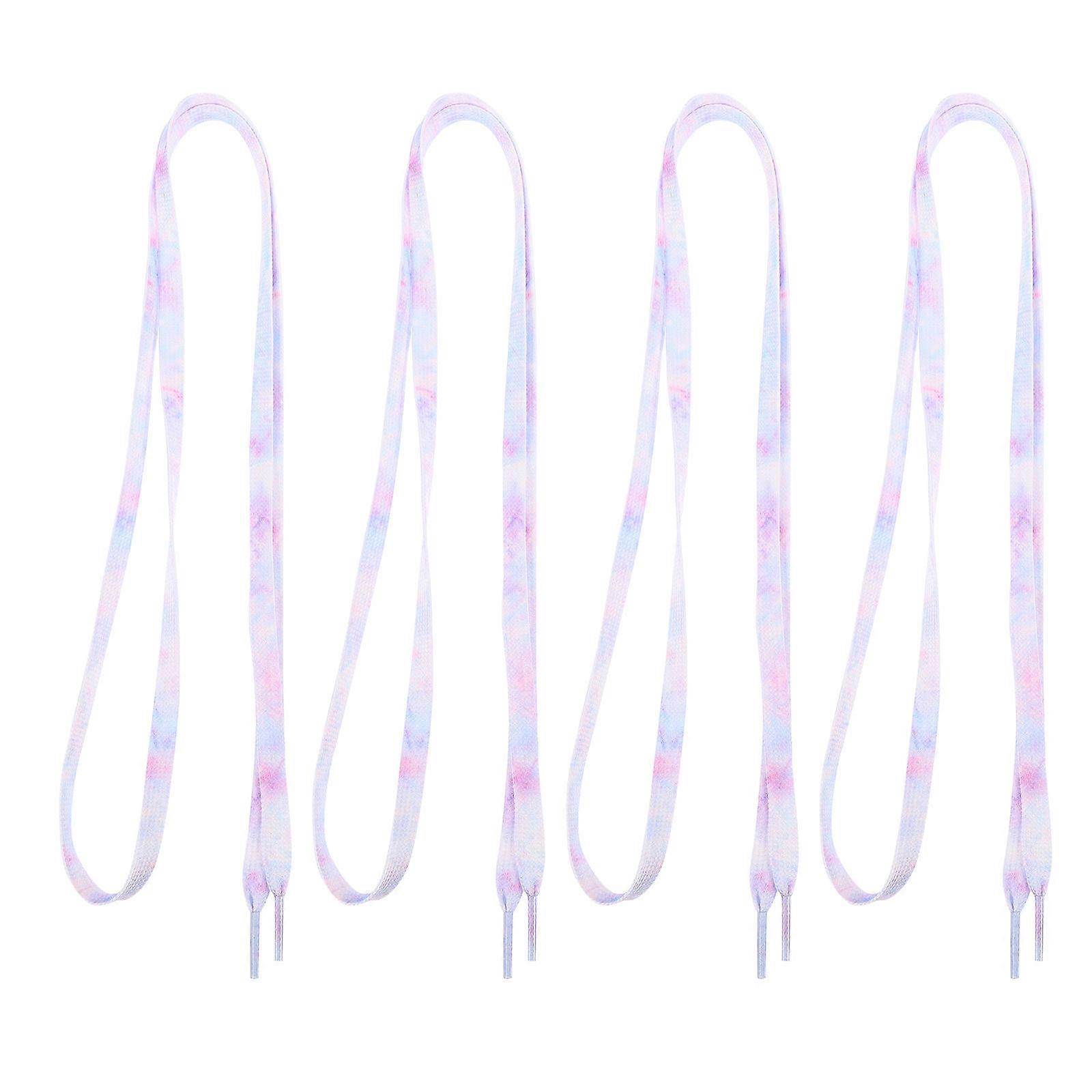 Decorative Shoelaces For Sneakers Dreamy Purple Flat Shape Durable Practical 2Pairs