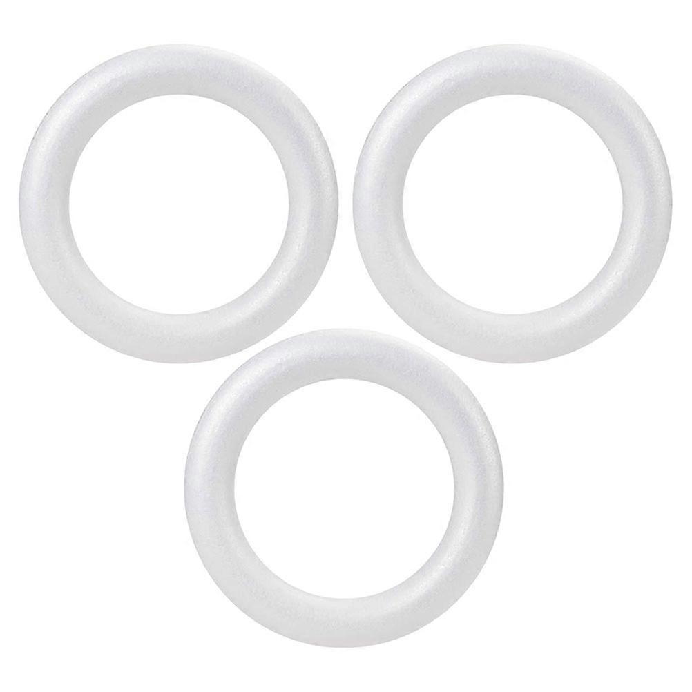 White Foam Circle For Crafting And Decorating Round Foam Wreath Circles Diy Craft Polystyrene 22.00X22.00X4.60CM 3Pcs