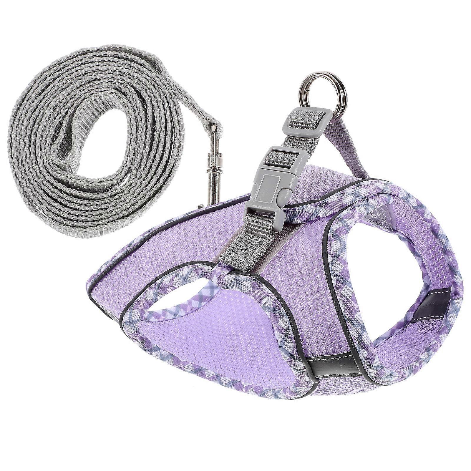 Household Puppy Harness Pet Leash Set XXS Size Outdoor Activities Anti-escape Design Polyester 1Set