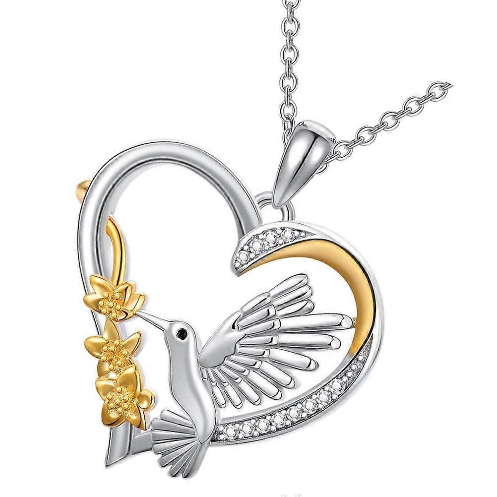 Elegant Heart Pendant Necklace with Bird Charm for Women – Durable Clavicle Chain for Birthdays, Valentine’s Day & Weddings – Stylish Accessory for