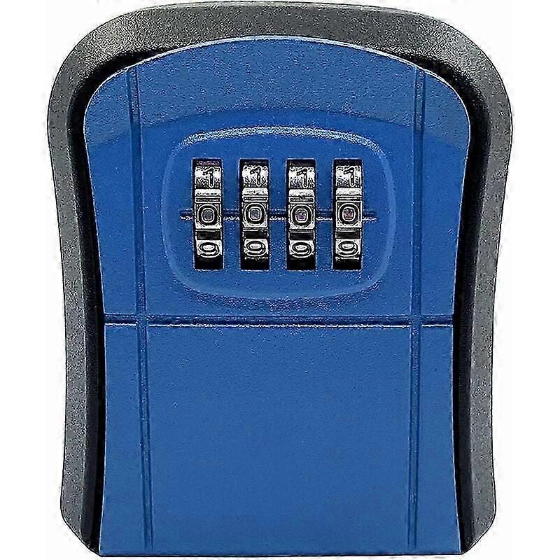 Safe Key Box, Key Code Box, Key Safe 4-Digit Lockable Box, Wall-Mounted Password Lock, Blue