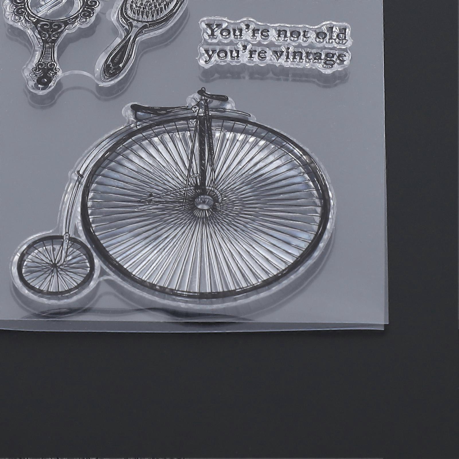 Transparent Stamp Rubber TPR Rectangle DIY Journal Vintage Pattern Craft Art Accessories