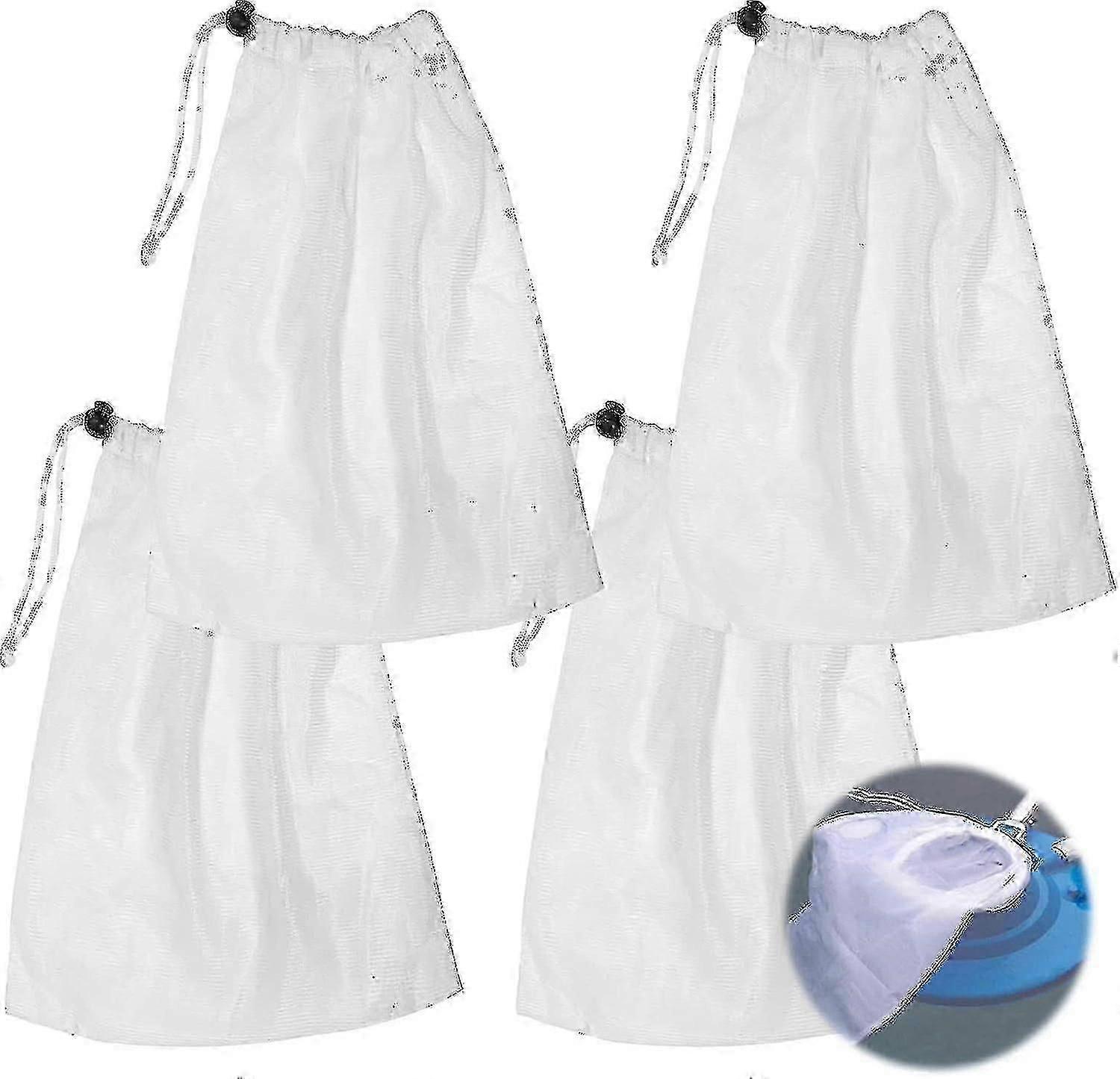 4 Pool Cleaning Bags, Fine Mesh Filter Bags For Swimming Pool Vacuum, Mesh Bags With Drawstring And Lock For Cleaning Pool Sheets