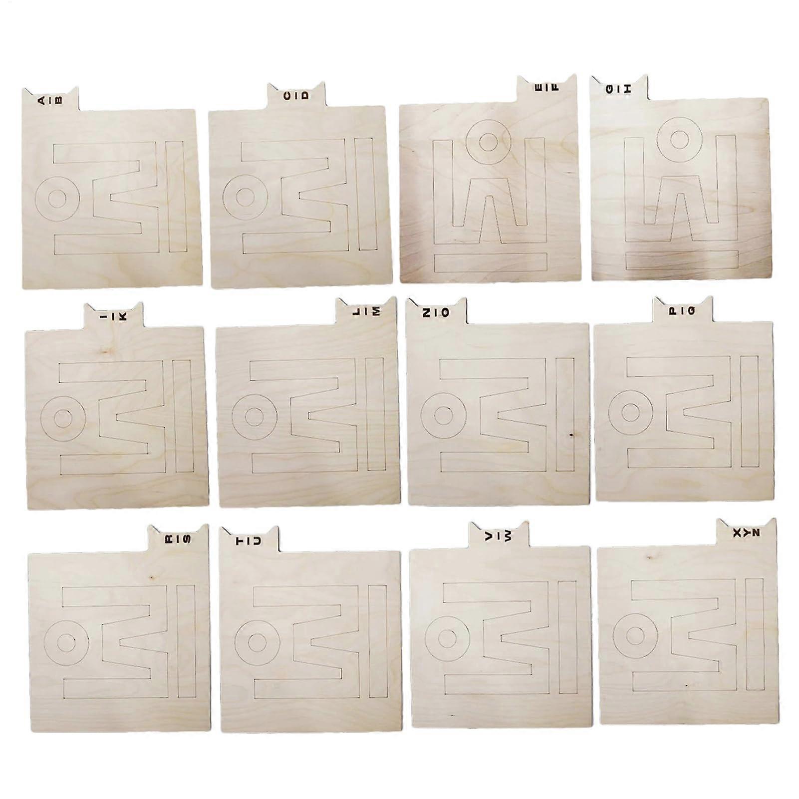 Wooden Record Dividers A to Z, 12Piece Set, Alphabet Dividers for LP Albums
