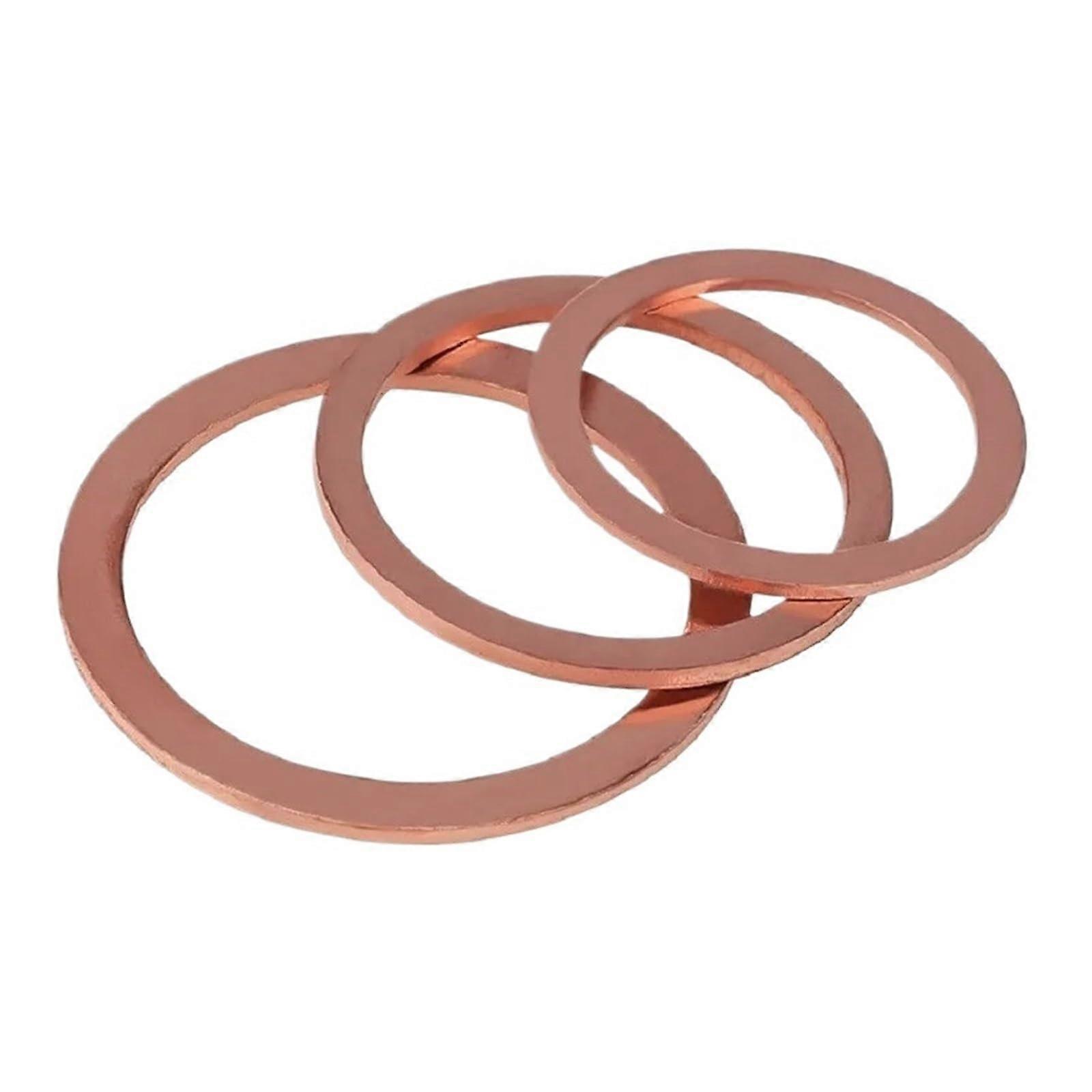 Kupfer-Flachdichtung M5 M6 M8 M10 M12 M14 M16 M18 M20 M22 M24 M26-M48, Ölablassschraube Dichtung, 50 Stück M8x14x1mm