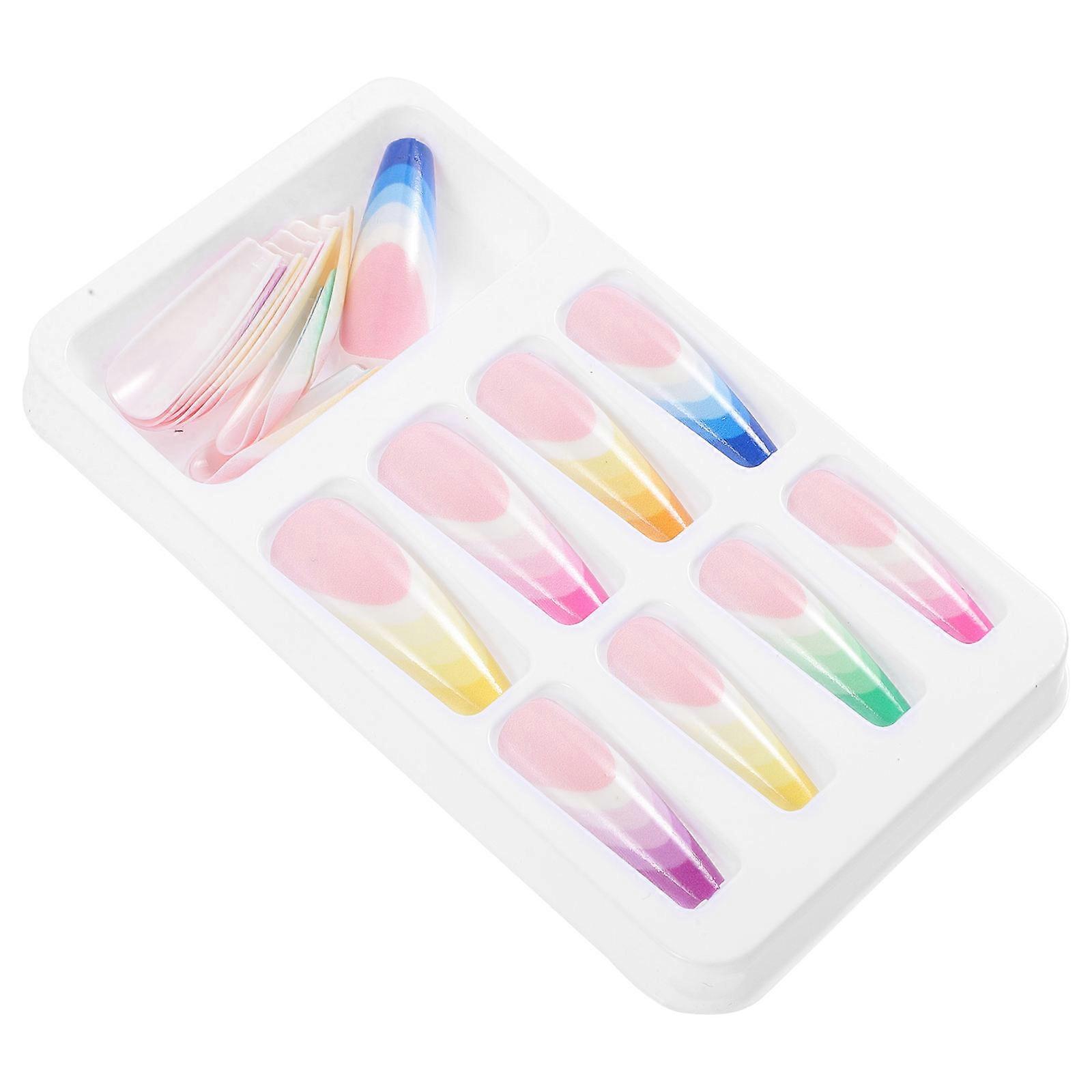 Press On False Nails Fashionable Gradient Color For Party Salon Display 24Set
