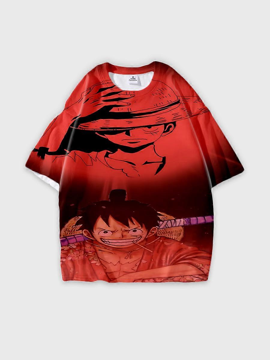 T-shirt round neck Role Pattern loose short sleeve B1303