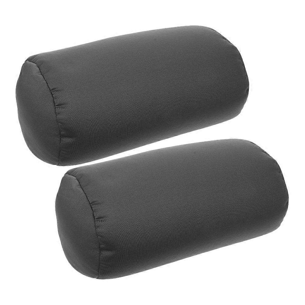 Soft Neck Pillow 2Pcs Comfortable Roll Pillow For Travel And Home Use Grey Ergonomic Design